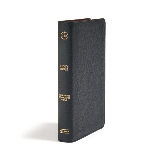 CSB Personal Size Bible, Black Genuine Leather