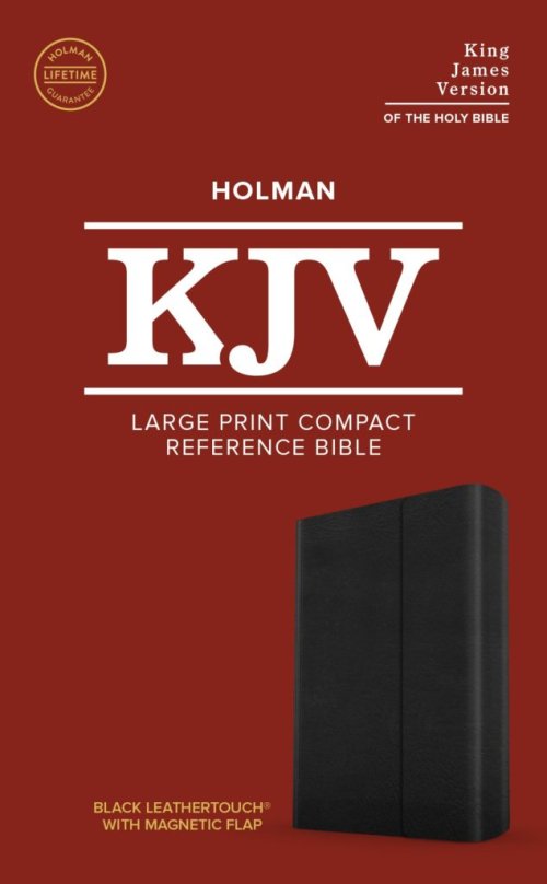 KJV Large Print Compact Reference Bible, Black LeatherTouch with Magnetic Flap