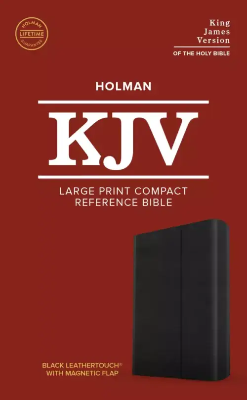 KJV Large Print Compact Reference Bible, Black LeatherTouch with Magnetic Flap