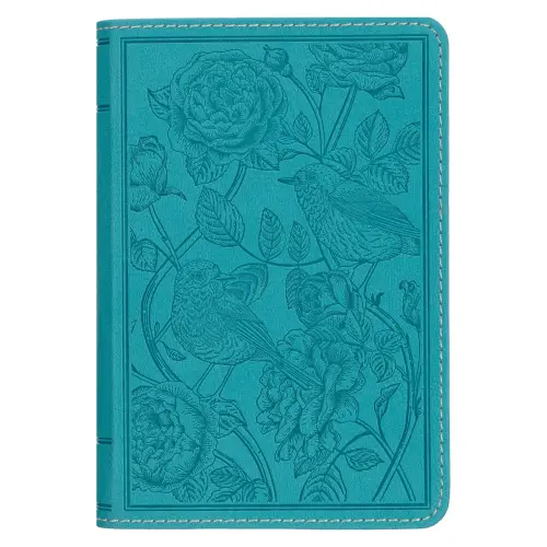 KJV Bible Compact Faux Leather, Teal w/zipper