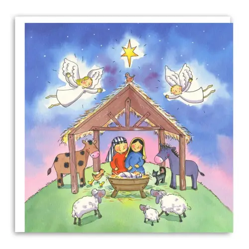 Away in a Manger Christmas Cards Pack of 5