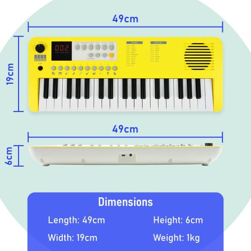 Axus Mini Keyboard 37 Key Keyboard - Yellow