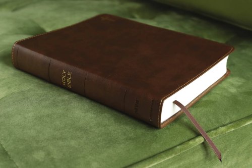 NIV, Journal the Word Bible (Perfect for Note-Taking), Double-Column, Leathersoft, Brown, Red Letter, Comfort Print