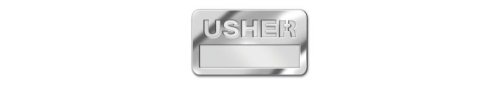 Usher Name Badge - Silver Finish