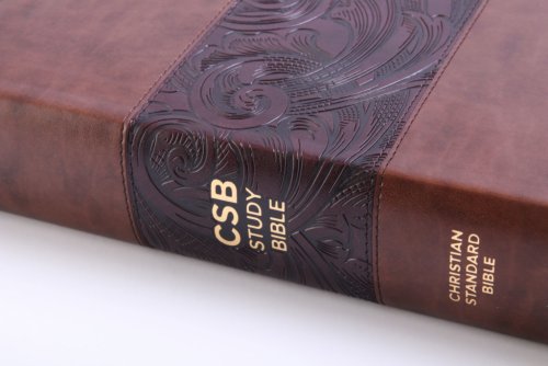 CSB Study Bible, Mahogany Leathertouch, Indexed