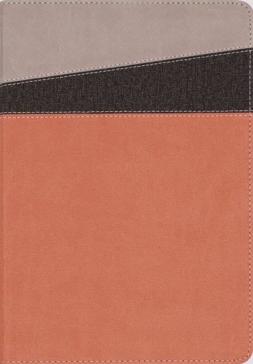 NIV Application Bible, Leathersoft, Coral/Gray, Red Letter, Thumb Indexed, Comfort Print