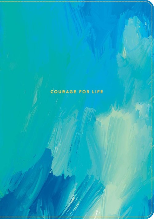 NLT Courage For Life Study Bible for Women, Filament Enabled (LeatherLike, Brushed Aqua Blue)