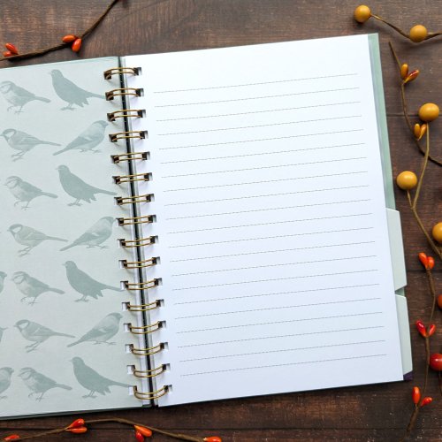 A5 Wiro Notebook With Dividers - Patricia Maccarthy Birds