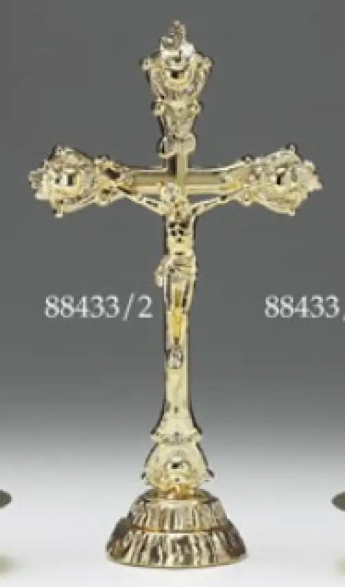 14 inch Brass Standing Crucifix