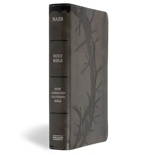 NASB Large Print Personal Size Reference Bible, Charcoal LeatherTouch