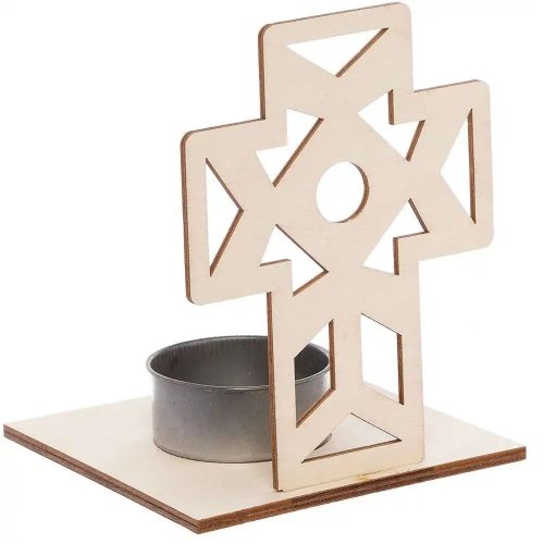 Cross Wooden Tealight Holder Kits