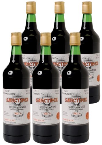 Pack of 6 Alcoholic Communion Wine - Red - Sanctifex No.3