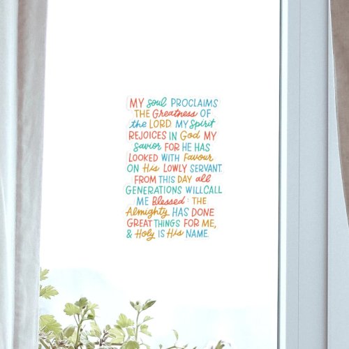 The Magnificat Prayer Window Sticker