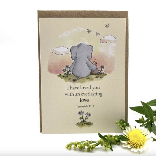 Love Elephant Keepsake Card