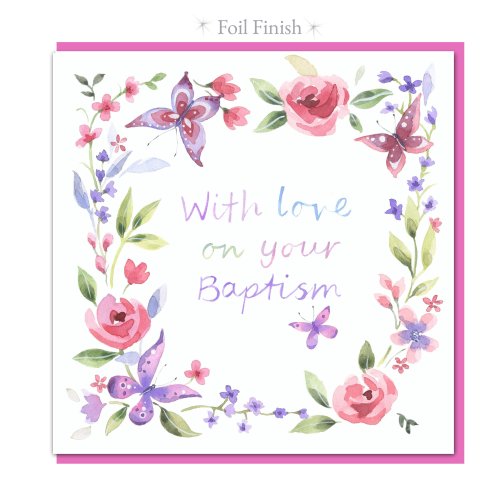 Baptism Butterflies Single Card