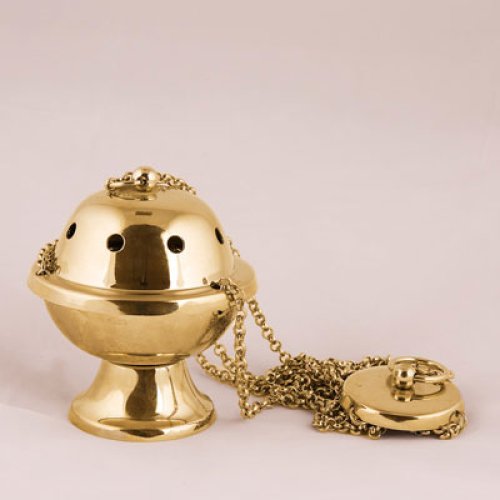 Gilt Finish Thurible With Chain