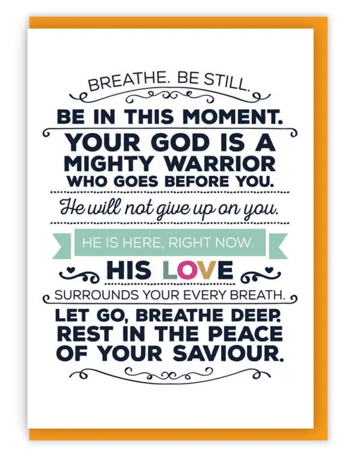 Breathe, Be Still A6 Greeting Card