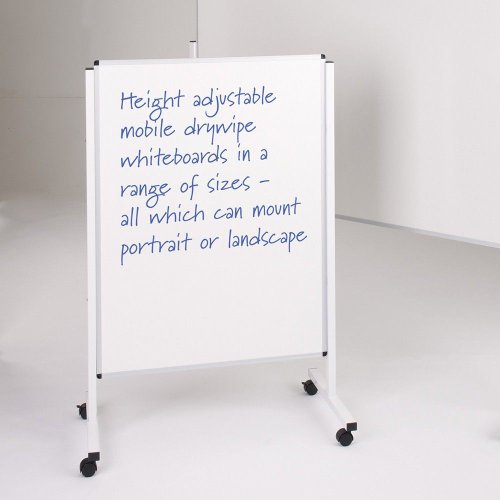 120 x 90cm Height Adjustable Mobile Whiteboard