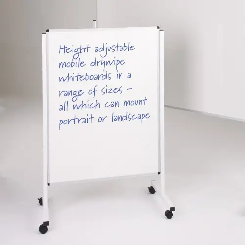 120 x 90cm Height Adjustable Mobile Whiteboard