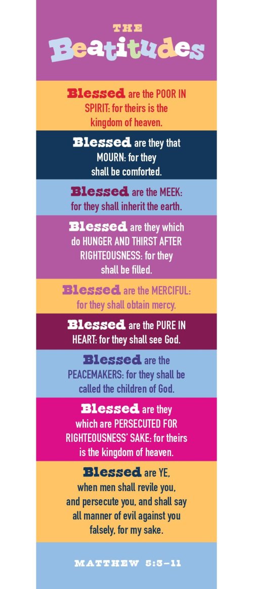 General Worship Bookmark: Beatitudes - Kids Version (Package of 25)