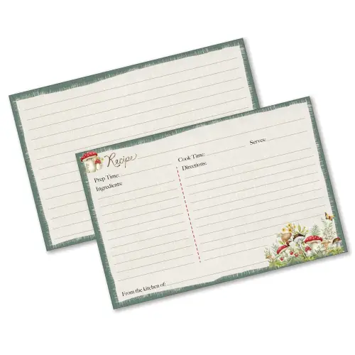 Recipe Cards-Woodland Mushrooms (Pack Of 36)