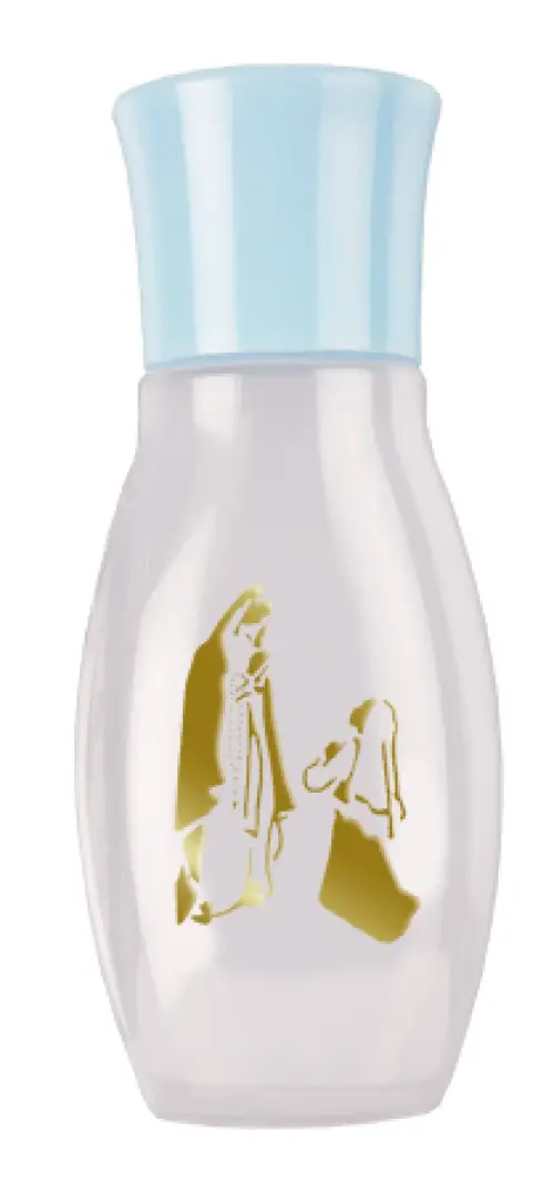 Gold Blocked Lourdes Holy Water Bottle (60ml) - Single