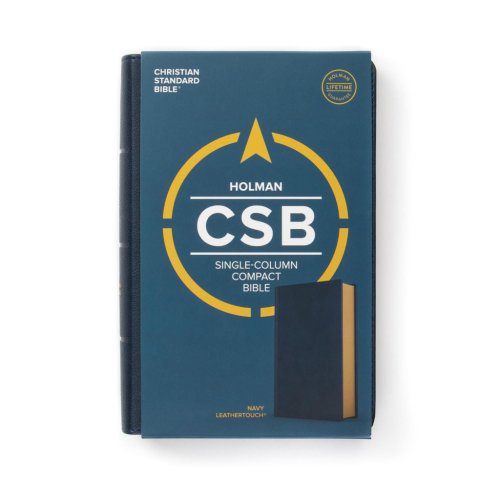 CSB Single-Column Compact Bible, Navy LeatherTouch