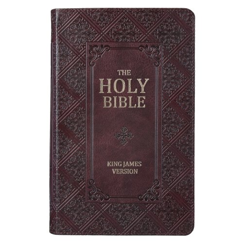 KJV Giant Print Bible, Dark Brown, Imitation Leather, Words of Christ in Red, Thumb Index, Footnote Verse Cross-Reference, Concordance, Bible Reading Plan