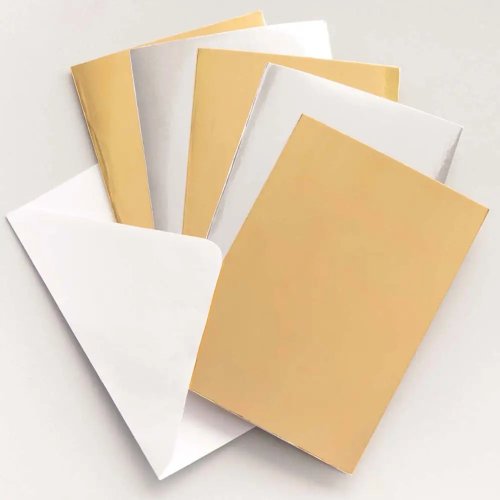 Metallic Gold & Silver Cards (Pack of 12)