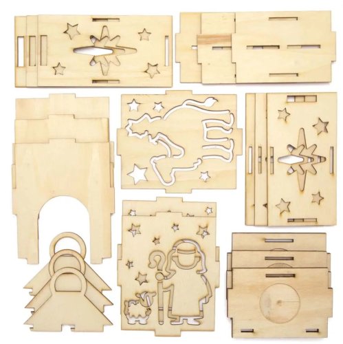 Nativity Wooden Lantern Making Kits (Pack of 3)