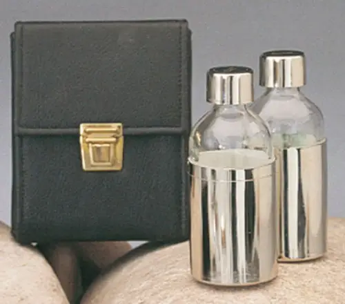 Oil Bottles in Leather Case