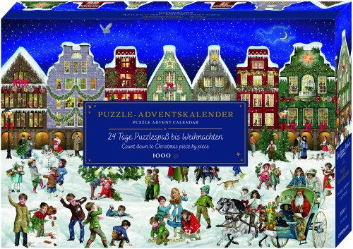 Winter Evening in the Town Advent Calendar Jigsaw Puzzle