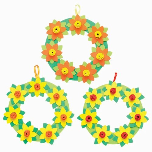 Daffodil Foam Wreath Kits - Pack of 3