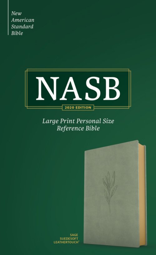 NASB Large Print Personal Size Reference Bible, Sage SuedeSoft LeatherTouch