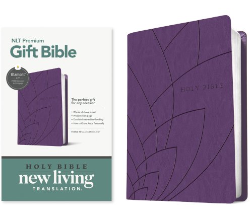 Premium Gift Bible NLT, Filament Enabled (LeatherLike, Purple Petals, Red Letter)