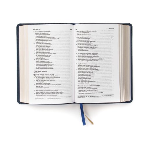 CSB Single-Column Compact Bible, Navy LeatherTouch