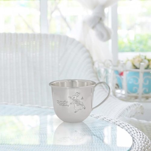 Silver Plated Baby Mug with Laser Peter Rabbit