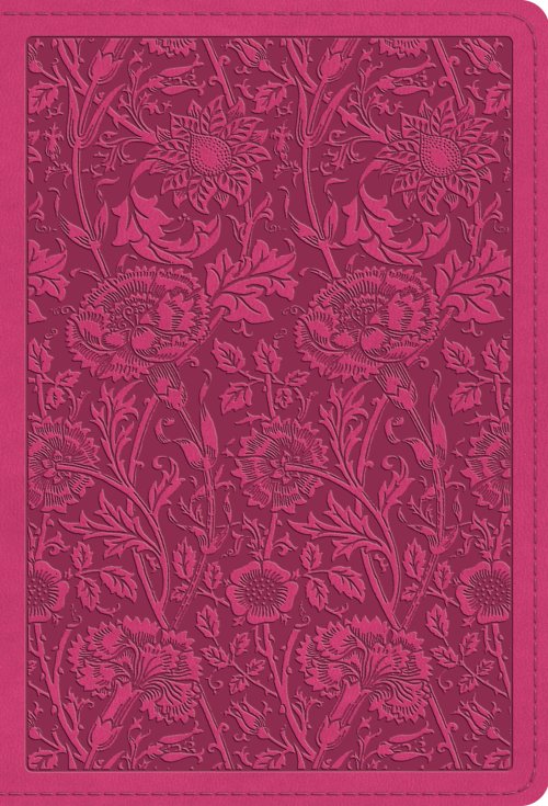 ESV Large Print Compact Bible, Red Letter (TruTone, Berry, Floral Design)