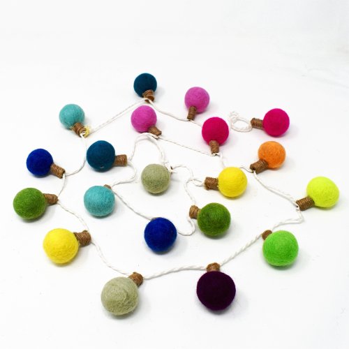 Felt Garland - Colourful Bulbs