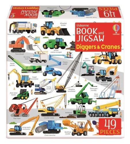 Usborne Book And Jigsaw Diggers And Cranes