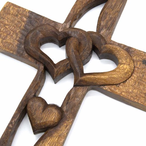 Cross with Interlocking Hearts