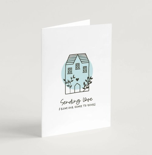 'Sending Love' (Scandi Home) with bible verse A6 Greeting Card