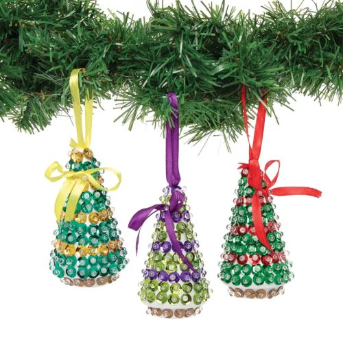 Christmas Tree Sequin Decoration Kit (Pack of 3)