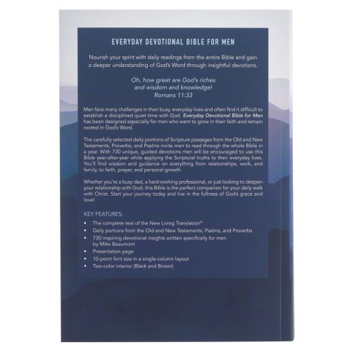 Devotional Bible NLT for Men Softcover, Blue