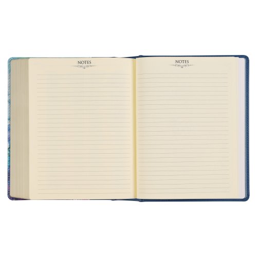 KJV Note-Taking Bible-Blue Floral Faux Leather Hardcover