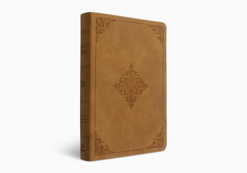 ESV Large Print Bible (TruTone, Nubuck Caramel, Fleur-de-lis Design)