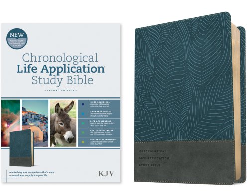 KJV Chronological Life Application Study Bible, Second Edition (LeatherLike, Palm Forest Blue)