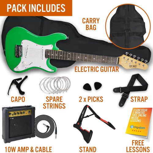 3rd Avenue 3/4 Size Electric Guitar Pack - Green