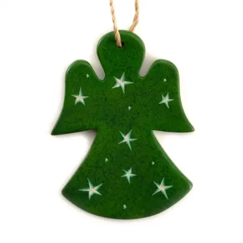 Angel Soapstone Decoration - Green