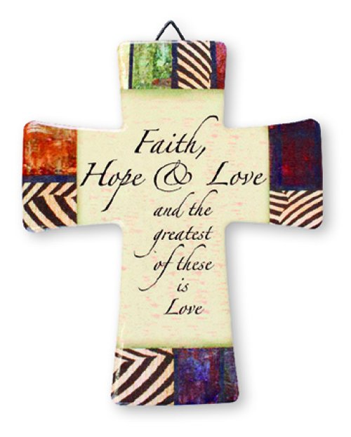 Faith, Hope & Love Porcelain Cross